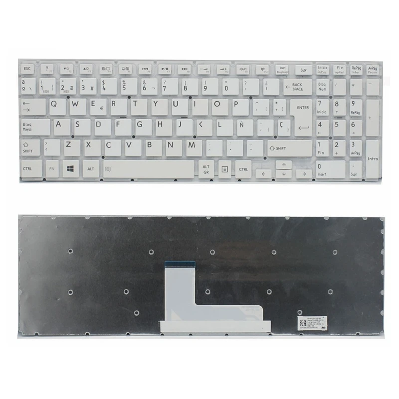 

For Toshiba Satellite L50 L50-B L50D-B L50DT-B L50T-B SP White Spanish layout keyboard Teclado AEBL1500120 SP