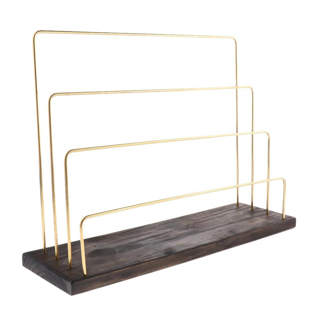 

4 Tiers Jewelry Display Stand Wooden Base Hanger Rack Showcase Home Decor Ornament