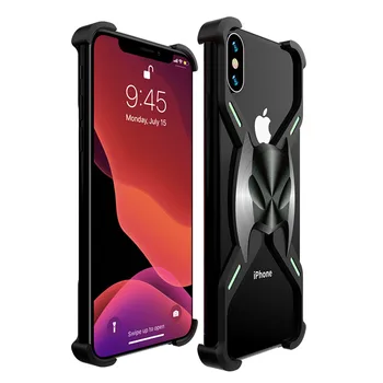 

Magnetic Case For iPhone XR/XS/Max Anti-knock Batman Mask Aluminum Metal Hard Cover For iPhone X 8 7 plus Luminous Bumper Case