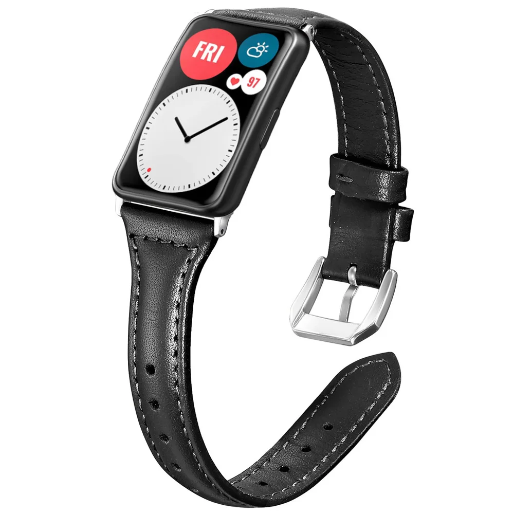 Cinturino in pelle per Huawei Watch FIT cinturino accessori smartwatch  cinturino in vera pelle cinturino Huawei Watch fit 2020 cinturino|Watchbands|  - AliExpress