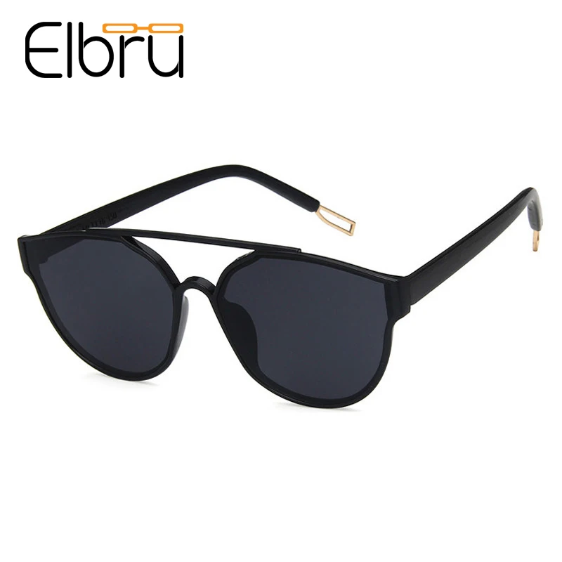 

Elbru Double Beam Metal Large Frame Sunglasses Anti-UV Oval Frame Sun Glasses Ladies Shade Mirror UV400