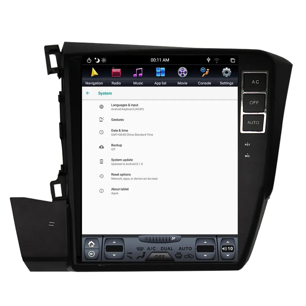 Android 9,0 Tesla стиль 10," вертикальный экран автомобиля gps навигация для Honda Civic 2012- головное устройство мультимедиа радио плеер