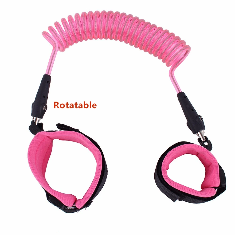 Rotatable Pink Регулируемый Детский ремень безопасности, детский наручный поводок с защитой от потери, детский ремень для прогулок, помощник для ходунков, браслет, 1,5 м - Цвет: Rotatable Pink