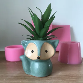 

3D Animal Vase Silicone Concrete Planter Mould Handmade Resin Craft Clay Pot Mold