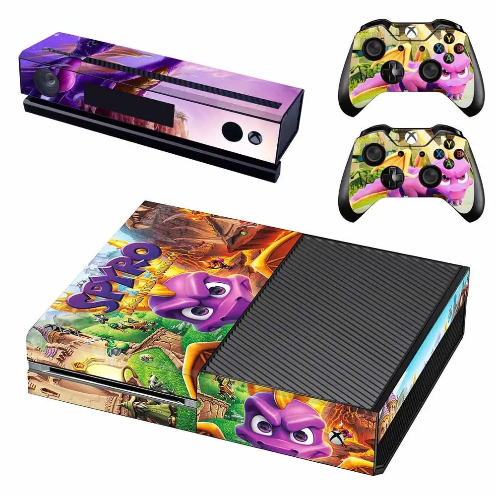 GSTM2321 Spyro наклейки с драконом для xbox one виниловые наклейки для кожи Стикеры для xbox one консоль Kinect два контроллера шкуры - Цвет: GSTM2321