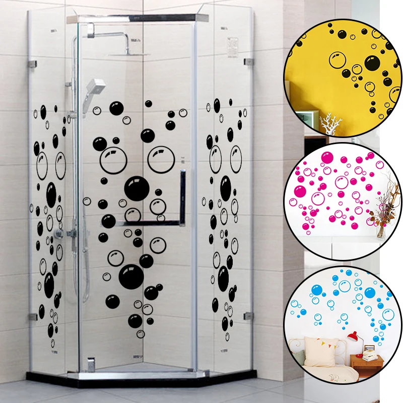Bubbles Circle Bathroom Wall Window Shower Waterproof Glass Stickers