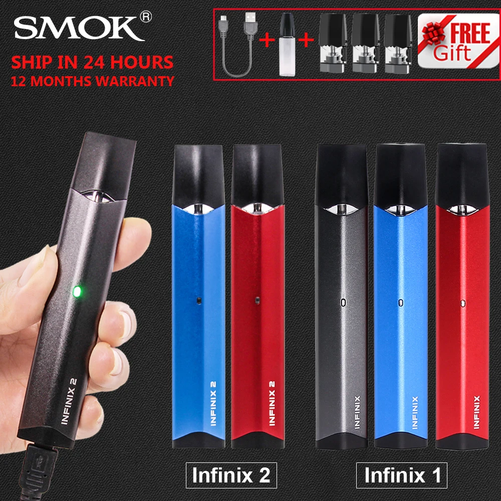 SMOK-Kit de cigarrillo electrónico Infinix 2 1, Original, antifugas, batería de 450mah con 2ml, Mini palo de vapeo, VS NORD NOVO W01
