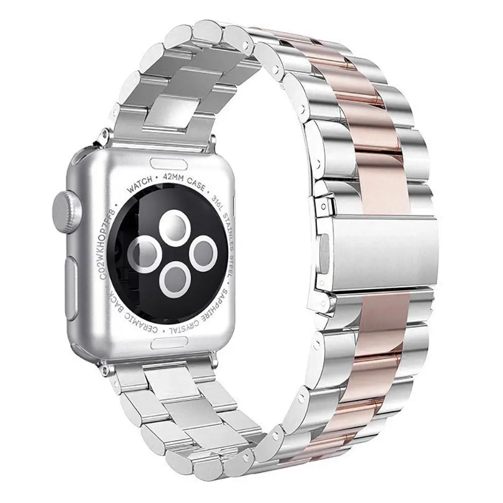 Нержавеющая сталь ремешок для наручных часов Apple Watch 5 4 40 мм 44 мм длина браслета металлические звенья браслет для наручных часов iWatch 1/2/3 ремешок 42 мм, 38 мм, аксессуары для наручных часов