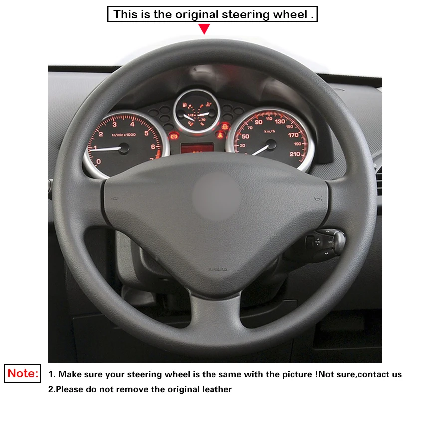LQTENLEO черная искусственная кожа чехол на руль для peugeot 207 Expert Partner Citroen Berlingo Jumpy Fiat Scudo Proace