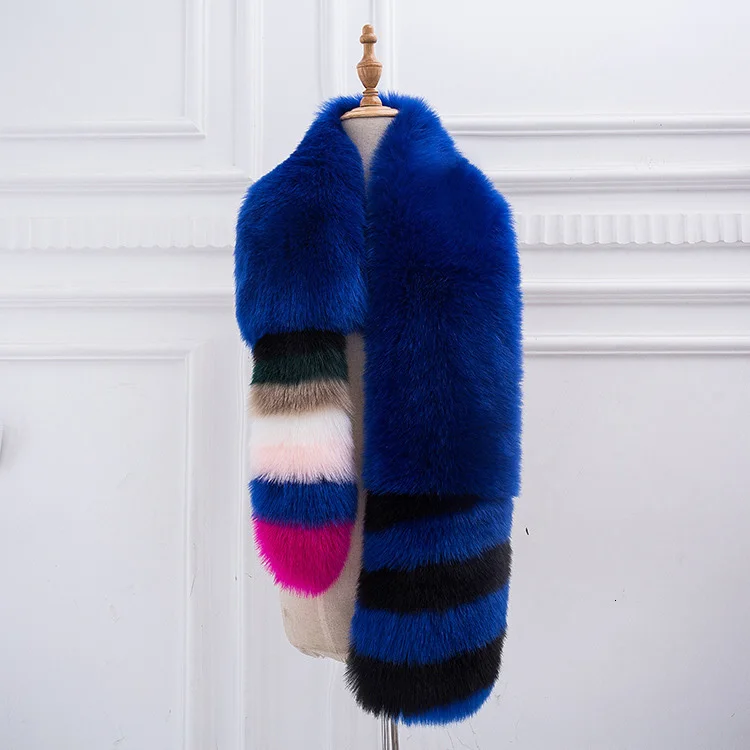 [EAM] женский теплый шарф с разрезом яркого цвета, длинный индивидуальный Модный осенне-зимний шарф JY866 - Цвет: blue