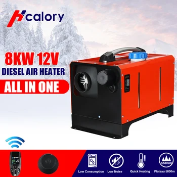 

All in One Car Heater 8KW 12/24V Diesels Air Parking Heater Single Hole+LCD Remote control Warmer For Car Truck RV Bus Boat