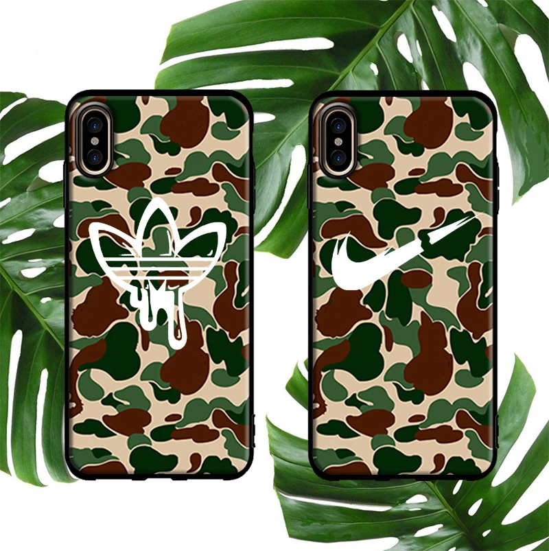 

Army Camo Soft Case For Iphone 11 Pro Xs Max X Xr 8 7 6 6s Plus Silicone Phone Cover Street Sports Fashion Logo Coque Fundas