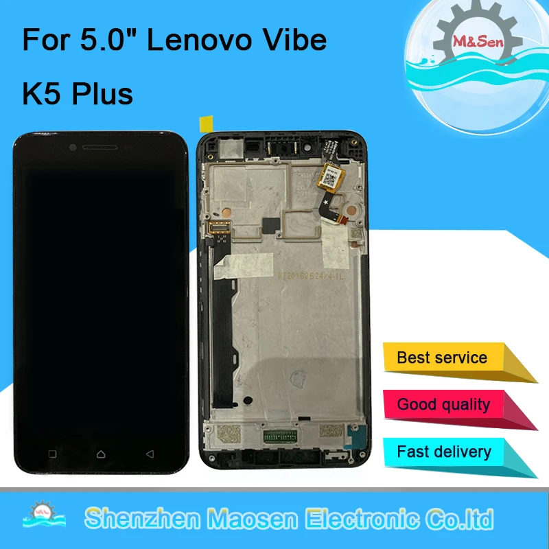 

Original M&Sen For 5.0" Lenovo Vibe K5 Plus A6020A46 LCD Screen Display Frame+Touch Panel Digitizer For K5 Plus Black Flex Cable