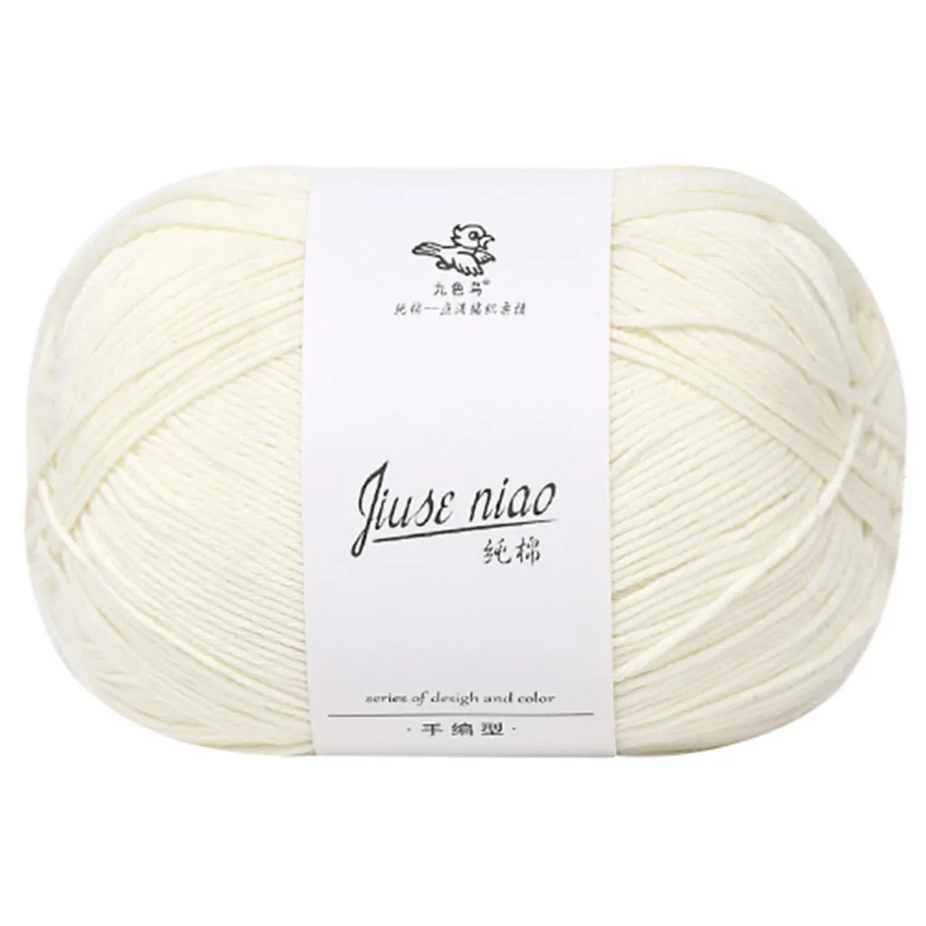 Cotton Thread Baby Wool Hand Knitting In Thick Wool Diy Scarf Line soft, breathable pure cotton thread Handcraft Household - Color: O