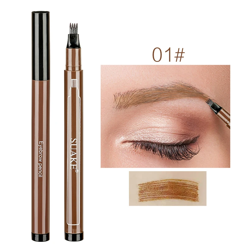 4 Arrow Heads Microblading Liquid Eyebrow Pencil Fine Sketch Fork Tip Eye Brow Tattoo Tint Pen Eyebrow Gel Makeup Cosmetic TSLM2