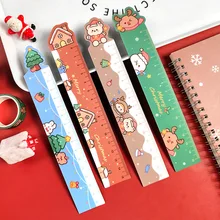 Règle magnétique de noël, 15cm, dessin animé, mignon, Elk, douce, pour l'école primaire, outil d'apprentissage et de mesure
