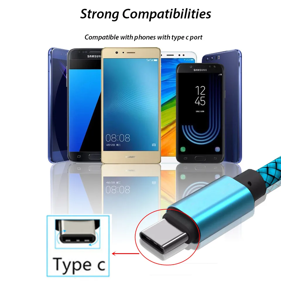 2M USB Type C кабель для быстрой зарядки micro usb Samsung Galaxy A8 A6 Plus A5 A7 J2 Pro 2018 J3 J5 J7 2017 S6 S8 S9