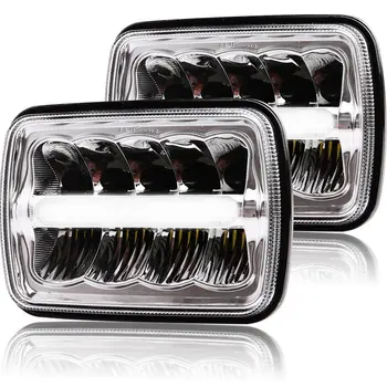 

Pair 5X7 inch h4 LED Replacement for Sealed Beam with DRL 7x6 inch headlamp for Jeep Cherokee XJ 1984-2001 DOT Approved