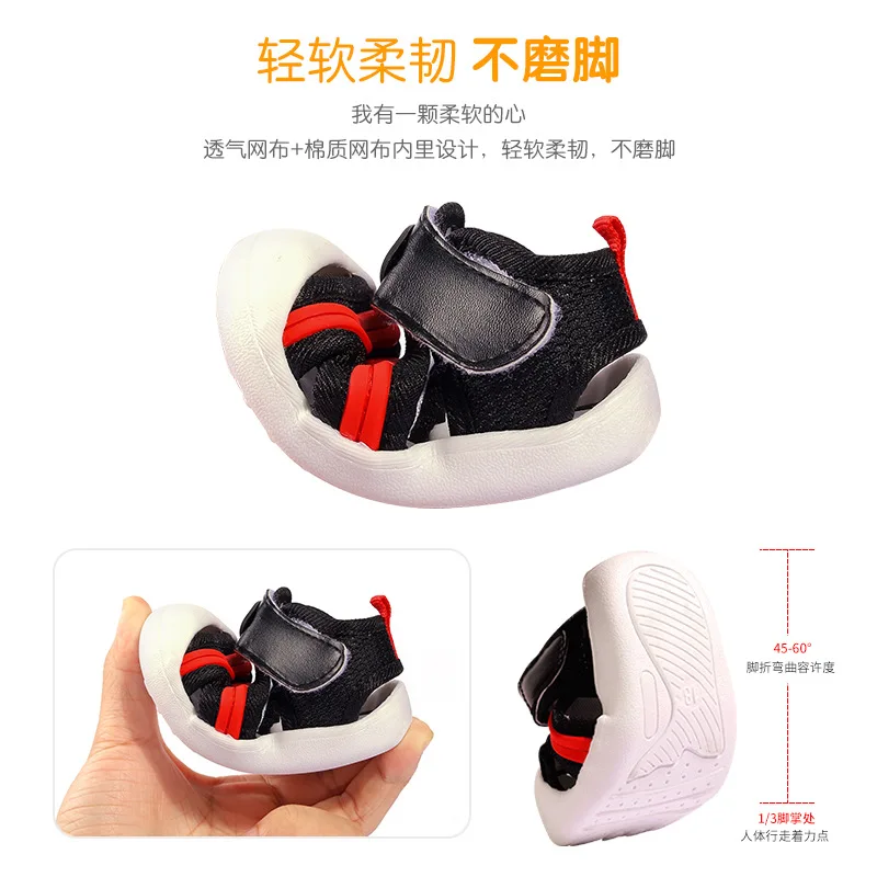 

Xiao liu Treasure 2019 Summer Velcro Shoes Soft Bottom Baby Toddler Sandals Breathable Anti-slip Velcro Babies' Toddler Shoes