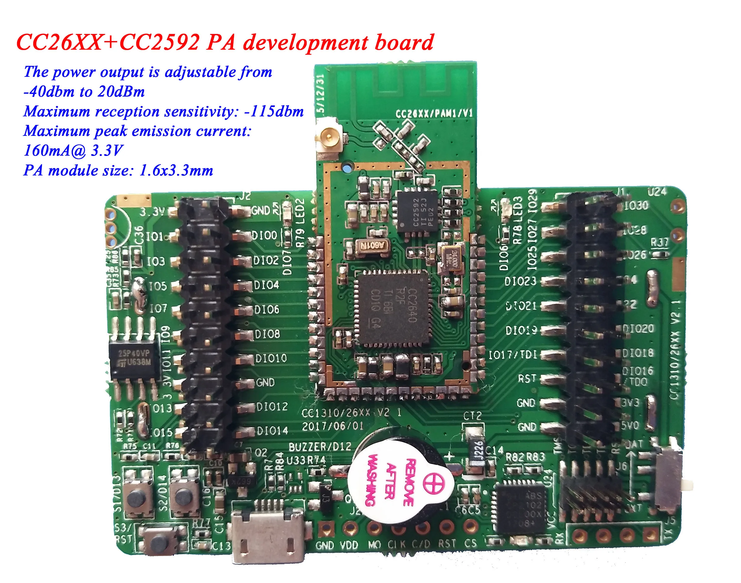 Модуль CC2640R2F + CC2592PA макетная плата CC2640R2 поддержка Bluetooth 5 0 4 2|Детали и аксессуары