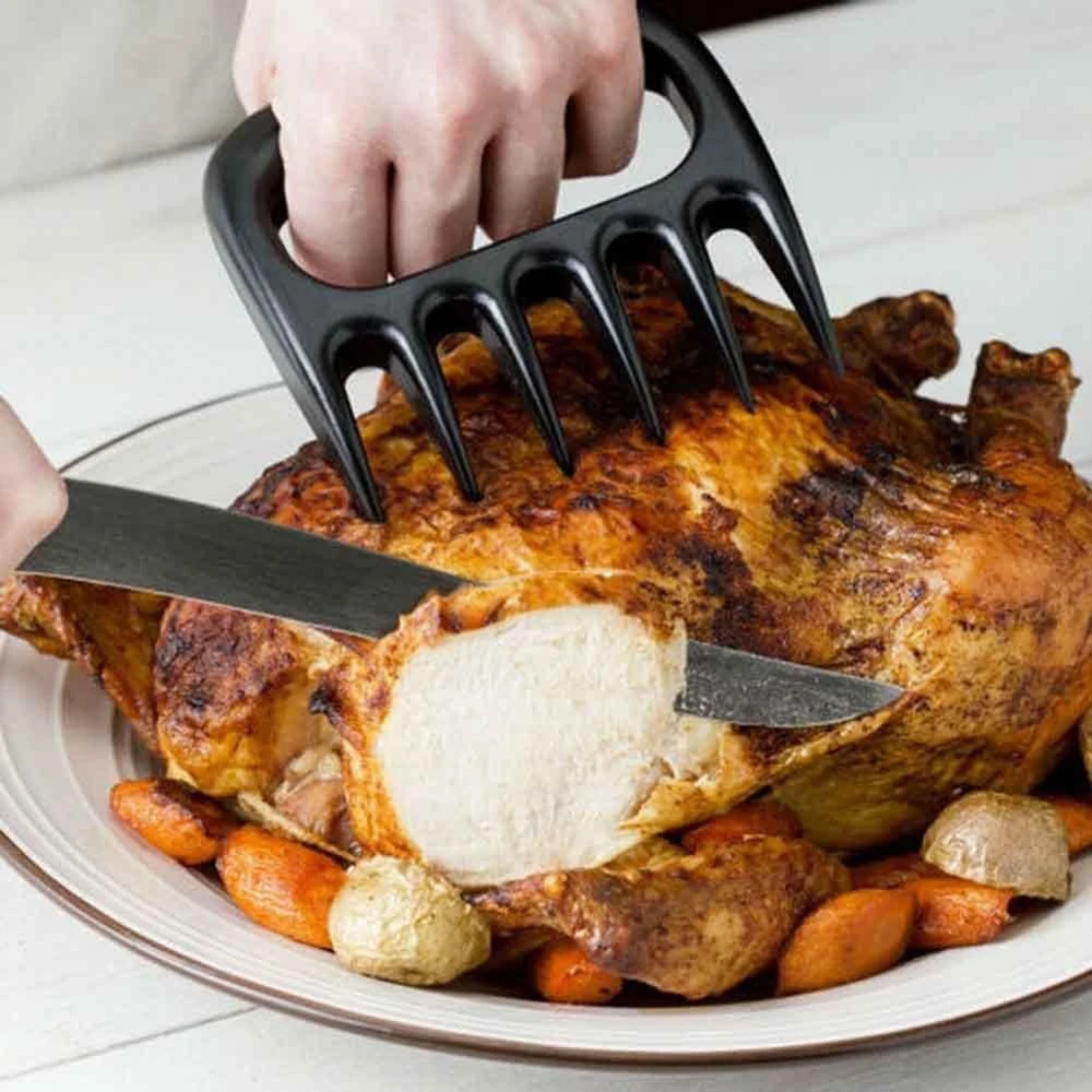 BBQ Tool Set Includes 1 Pair Heat Resistant Silicone Barbecue Cooking Gloves 2 Meat Shredder Claws Basting Brush |