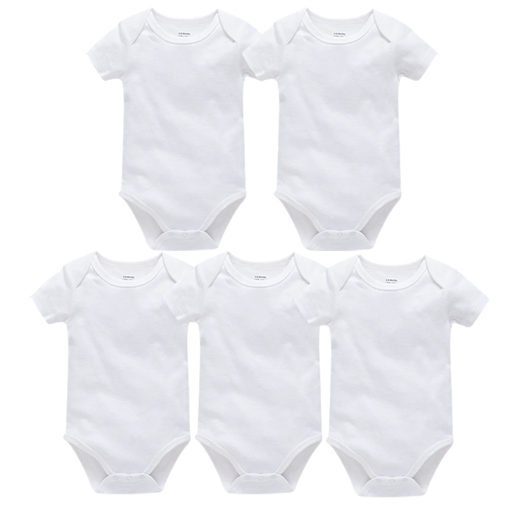 

5/6/7PCS Blank Baby Clothes Solid Design Short Sleeve Cotton Summer Baby Rompers Newborn Baby Boys Girls roupa de bebes Clothing