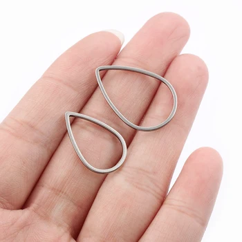 

20pcs Stainless Steel Charms Waterdrop Pendant Tear Pattern Frame Jewelry Diy Earring Bracelet Jewelry Making Findings
