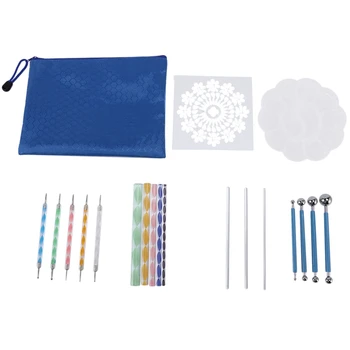 

19Pcs Painting Dotting Tools with Dotting Rods Ball Stylus Pen Stencil Paint Tray Brushes for Rock Fabric Wall Art