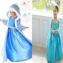Эльза-Снежная королева косплей платье Анна Принцесса Костюм Перчатки корона аксессуары для детей Хэллоуин День рождения Необычные Вечерние подарок
