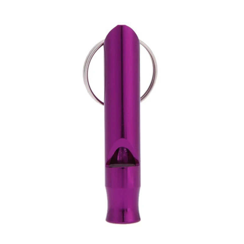 SEWS-1pcs Mini Emergency Outdoor Hiking Camping Aluminum Survival Whistle with Keychain Purple | Спорт и - Цена: 