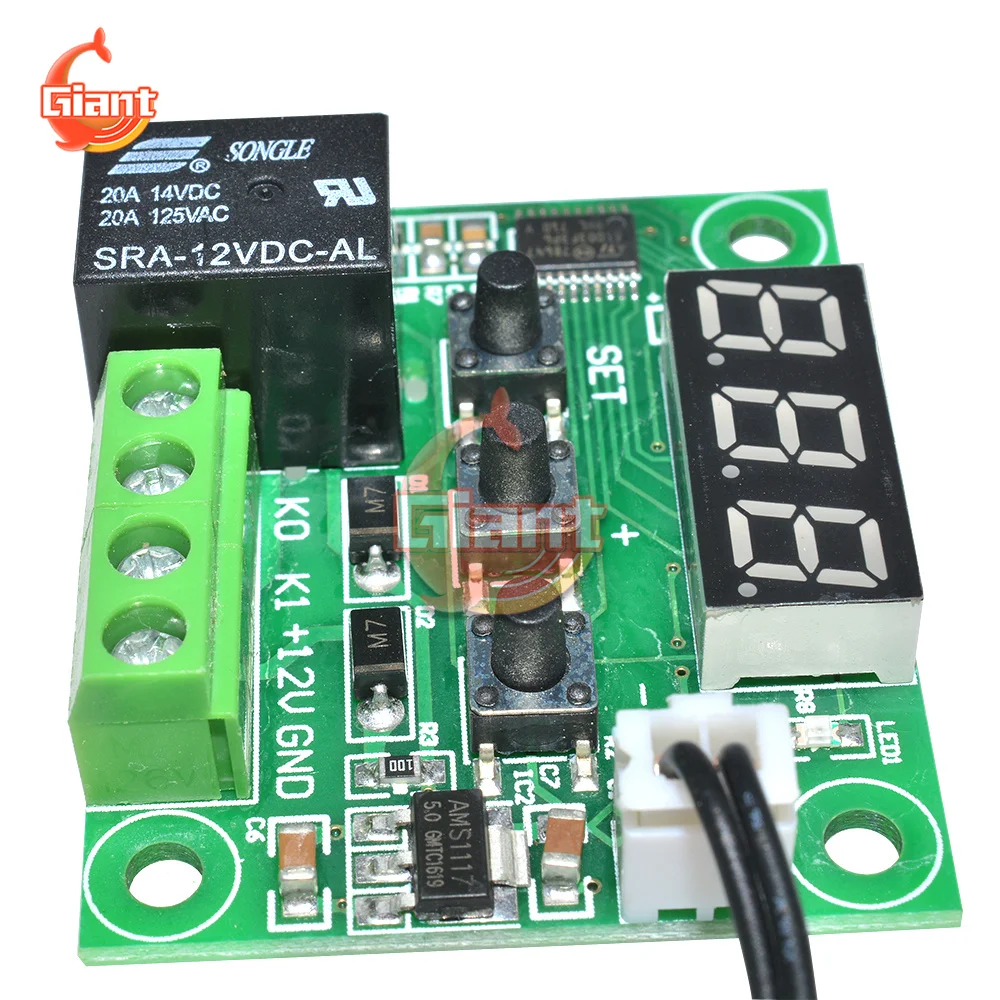 50-110°C W1209 Digital thermostat Temperature Control DC 12V SensorNew E7G1 