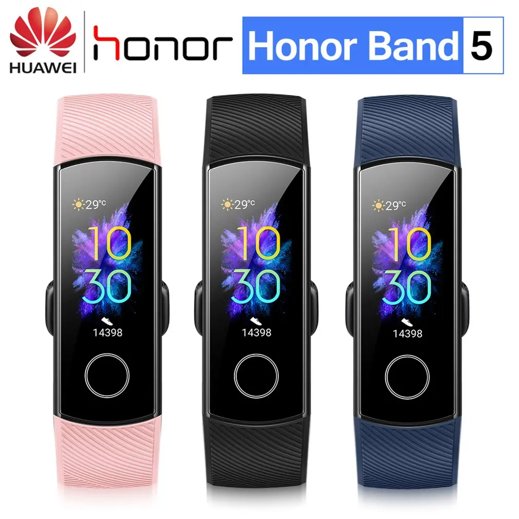 Смарт-браслет Honor Band 5 4, оксиметр AMOLED, сенсорный цветной экран, для плавания, для обнаружения осанки, водонепроницаемый смарт-браслет Honor