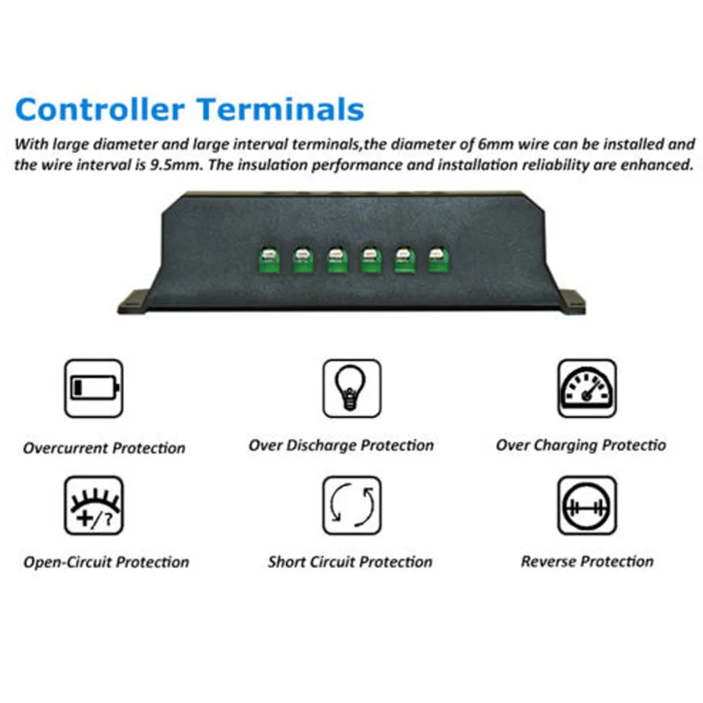 

A pair plugs Solar Charge Controller Safety Power 12V 24V solar solar charge charger discharge Popular