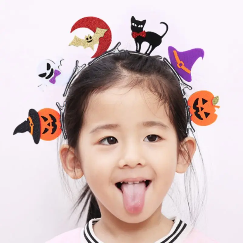 

6Pcs/Set Halloween Non-Woven Pumpkin Hair Clips 3D Ghost Cat Women Kids Styling Alligator Hairpin Cosplay Costume Party Favors