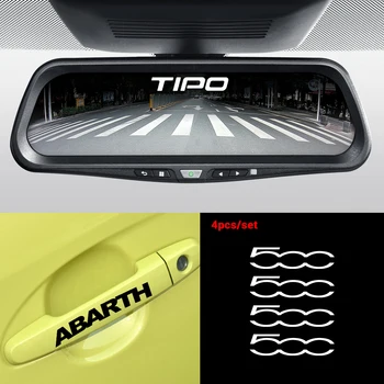 

4PCS Car Wiper Door Handle high qualit Reflective PVC Decortion Stickers For Fiat ABARTH 500 Punto Panda Tipo Car Accessories