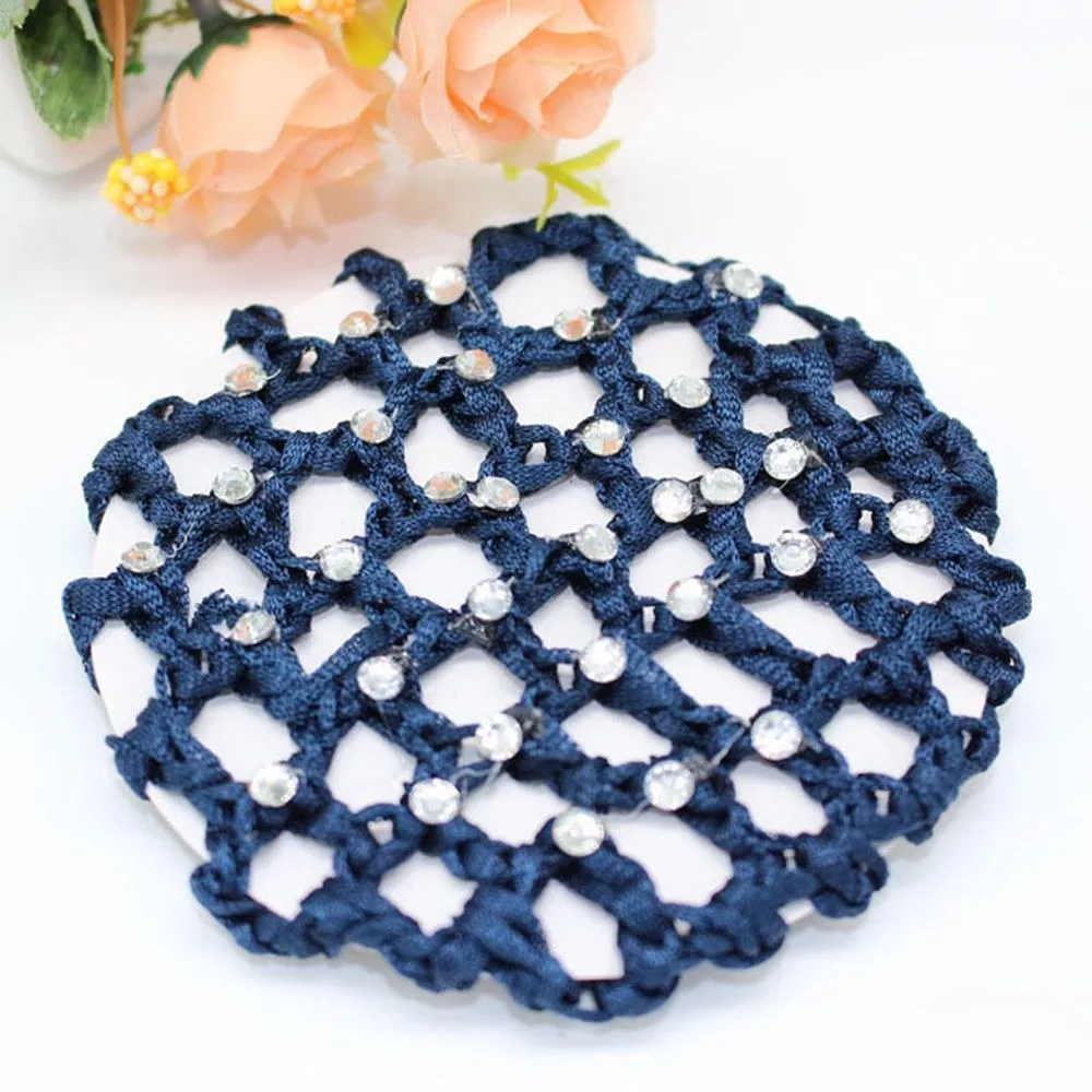 1 navy blue Высокое качество модные девушки, дети, ребенок Балет Танцы Фигурное катание Снуды волос Чистая булочка крышка черный головной убор аксессуары для укладки волос - Цвет: 1 navy blue