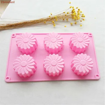 

New Soap Form Soft Handmade Silicone Soap Mould Six-Flower Windmill Silicone Mould Fondant Cake Chocolate Mold Soap Making Tools