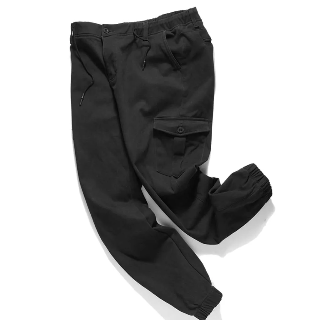 Новые мужские брюки Карго повседневные уличные плиссированные шаровары мужские зимние длинные брюки на молнии с пуговицами тонкие повседневные свободные теплые штаны