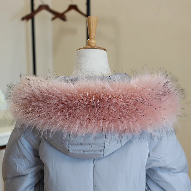 High Quantity Fur Collar Faux Raccoon Scarf Winter Hood Decor Shawl Multicolor Fake Coat |