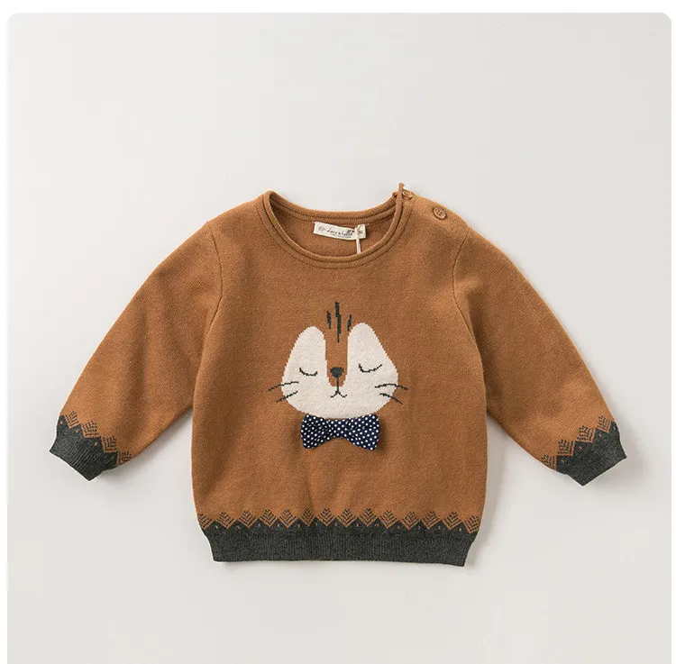 DBW10969 dave bella/осенний вязаный свитер пуловер с длинными рукавами для маленьких мальчиков детские топы для малышей детский вязаный свитер