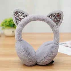 Menina inverno gato earmuffs pele quente mulher orelha proteger bonito do falso macio fofo earcap