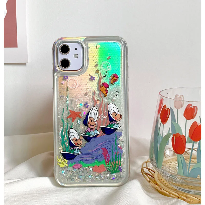 Flash powder liquid quicksand Senbei Oyster Phone Case For iPhone 11Promax 7 8 Plus XSMAX XR SE 2020 Soft TPU Love Heart Coque Flash powder liquid quicksand Senbei Oyster Phone Case For iPhone 11Promax 7 8 Plus XSMAX XR SE 2020 Soft TPU Love Heart Coque