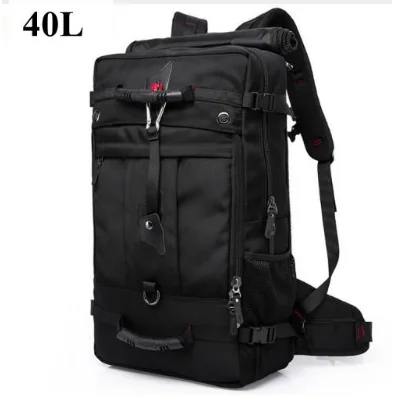 Men military Oxford Travel Backpack40L 50L Travel Backpack Multi Function 17 inch Laptop Camouflage Travel Bag Backpack For Men - Цвет: 40L black