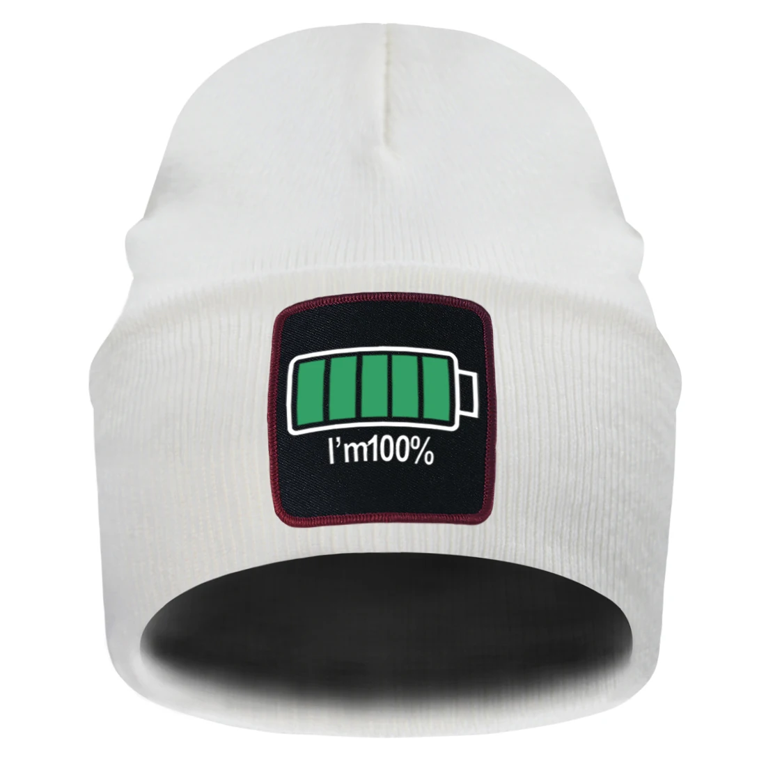 

Full Battery Print Knitted Caps Male Hip Hop Street Skiing Hats Man Woman Winter Soft Beanies Fashion Foldable Causal Skull Cap