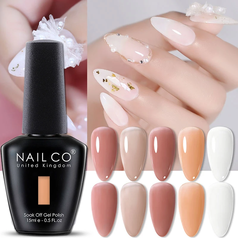 NAILCO Nude 40 Light Colors For Every season 15ml Nail Art Gel Varnish Soak  Off UV Gel Nail Polish Semi Permanent Nail Art - AliExpress