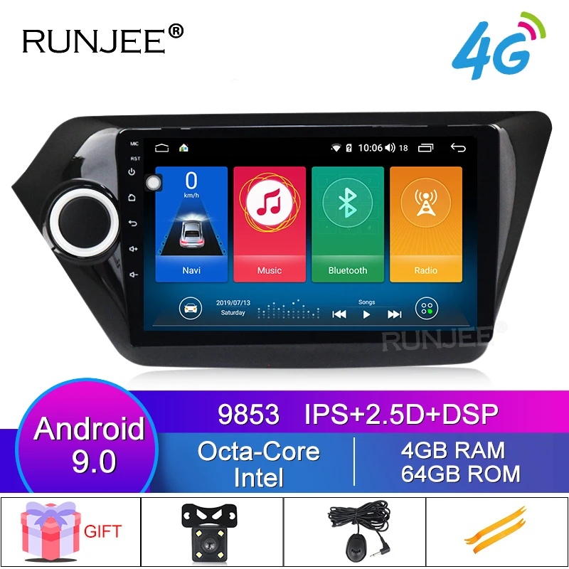 

RUNJEE 9853 Android 9 4G LTE Car radio gps multimedia player For Kia RIO 3 4 Rio 2010 2011 2012 2013 2014 2015 2016 2017 2018