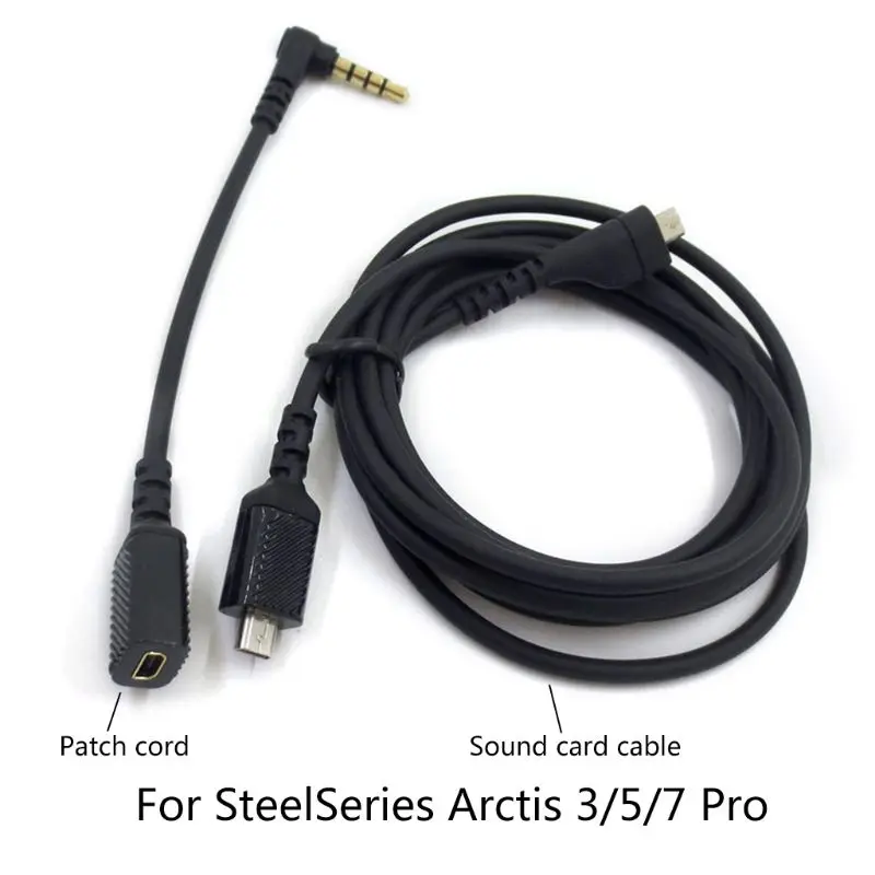 

Replacement Sound Card Audio- Cables For Steel-Series Arctis 3/5/7 Pro Headphone D08A
