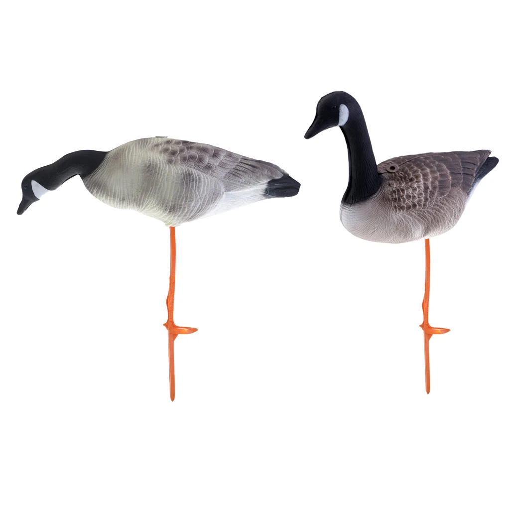 2pcs Foldable 3D Lifelike Full Body Goose Hunting Shooting Decoys Goose Decoy Hunting Bait Garden Lawn Decors Ornaments