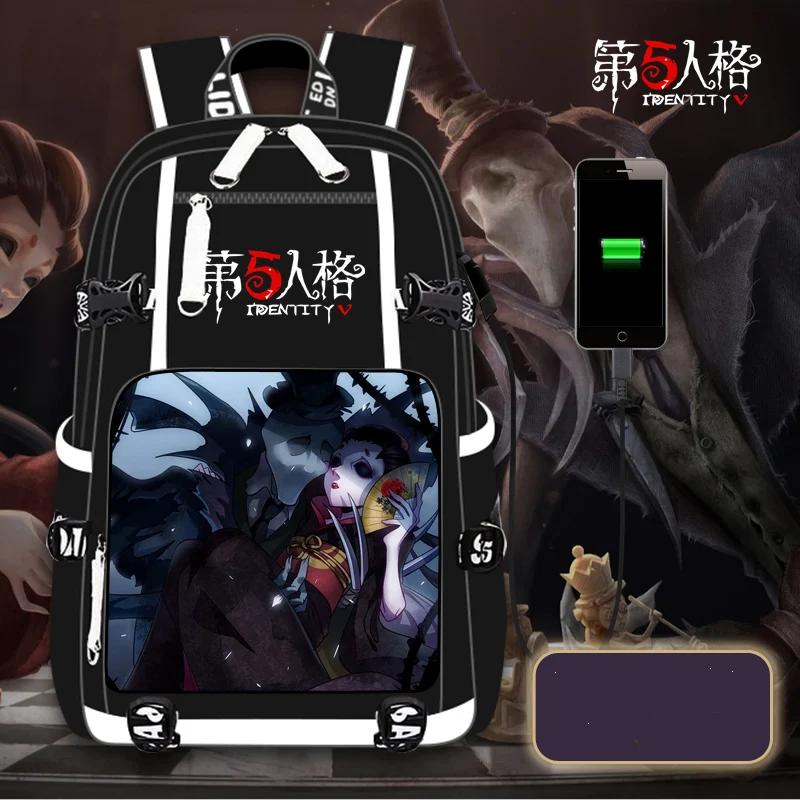 

Fashion Anime Identity V Men Women Student School Bag Casual rucksack Shoulders Bag Travel Bag USB Charging Port Backpack