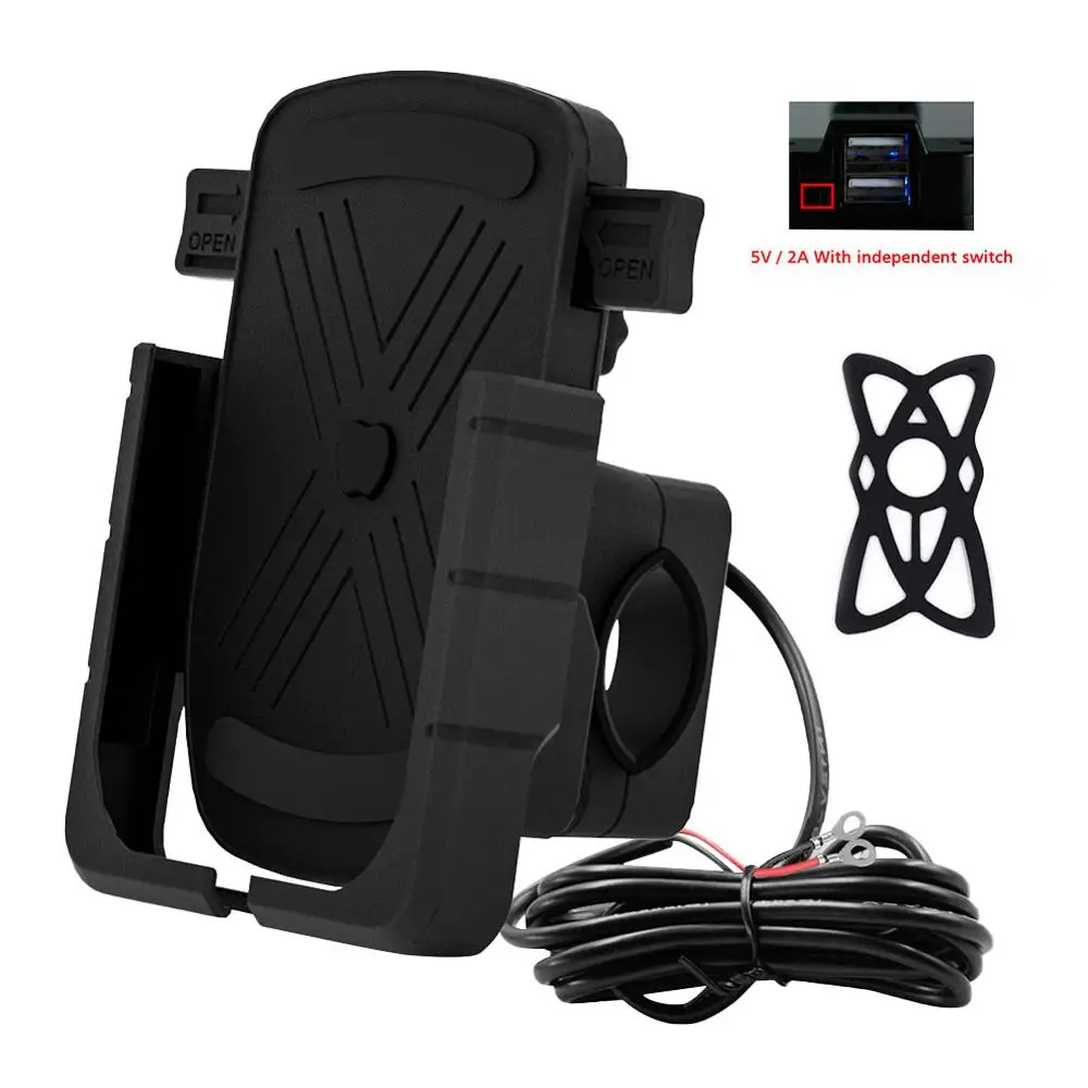 

Bike Phone Holder 360 Degree Rotation Motorcycle Phone Mount Holder With USB Charger Fast Charging Cell Phone Holder For Moto